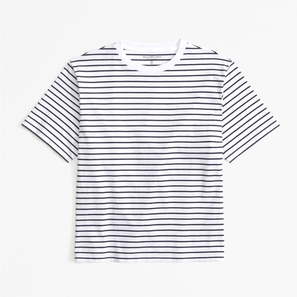 Classic Black and White Striped Relaxed Tee